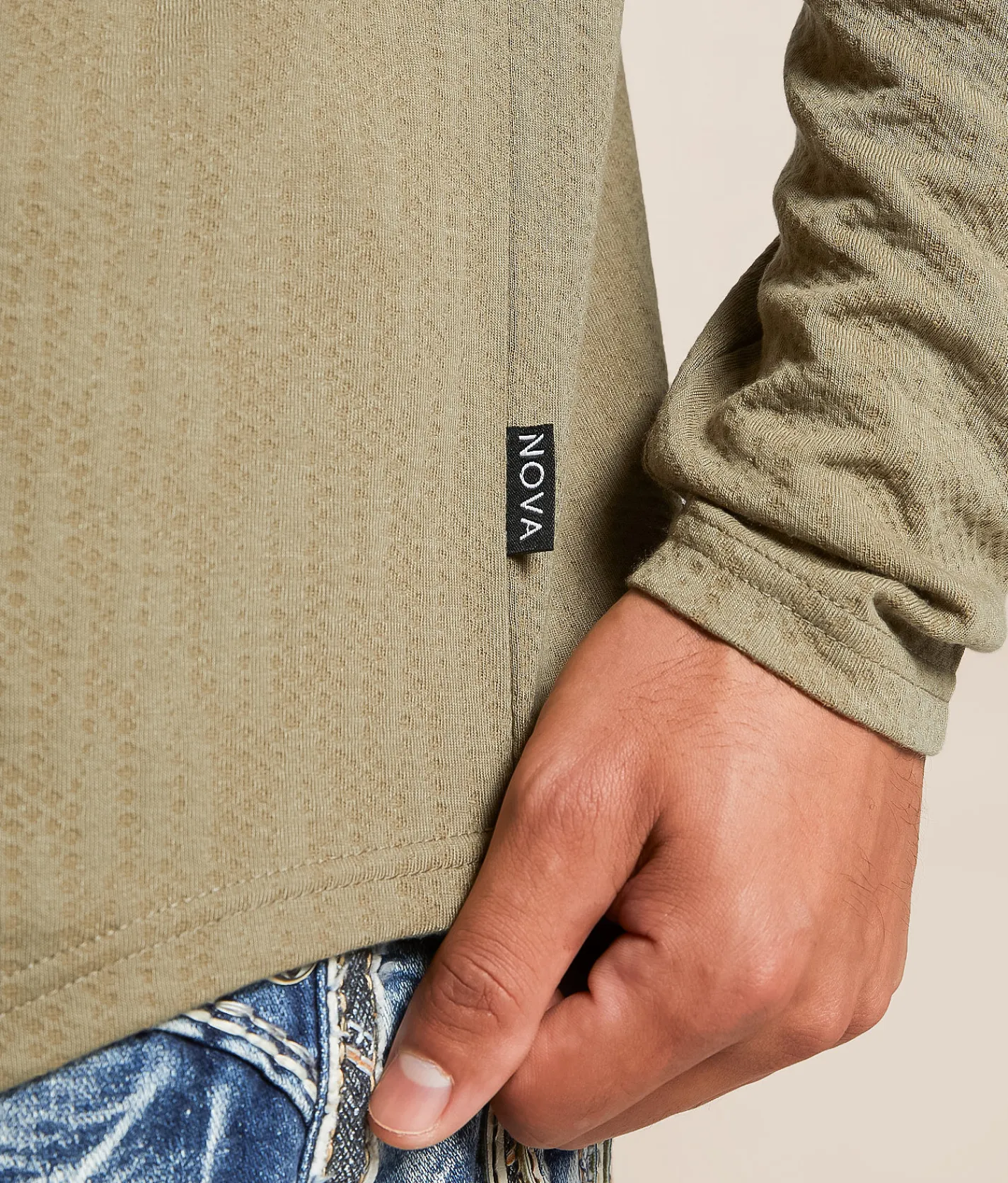 Nova Industries Jacquard T-Shirt Olive