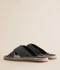 Mia Jakylynn Raffia Sandal Navy Clearance