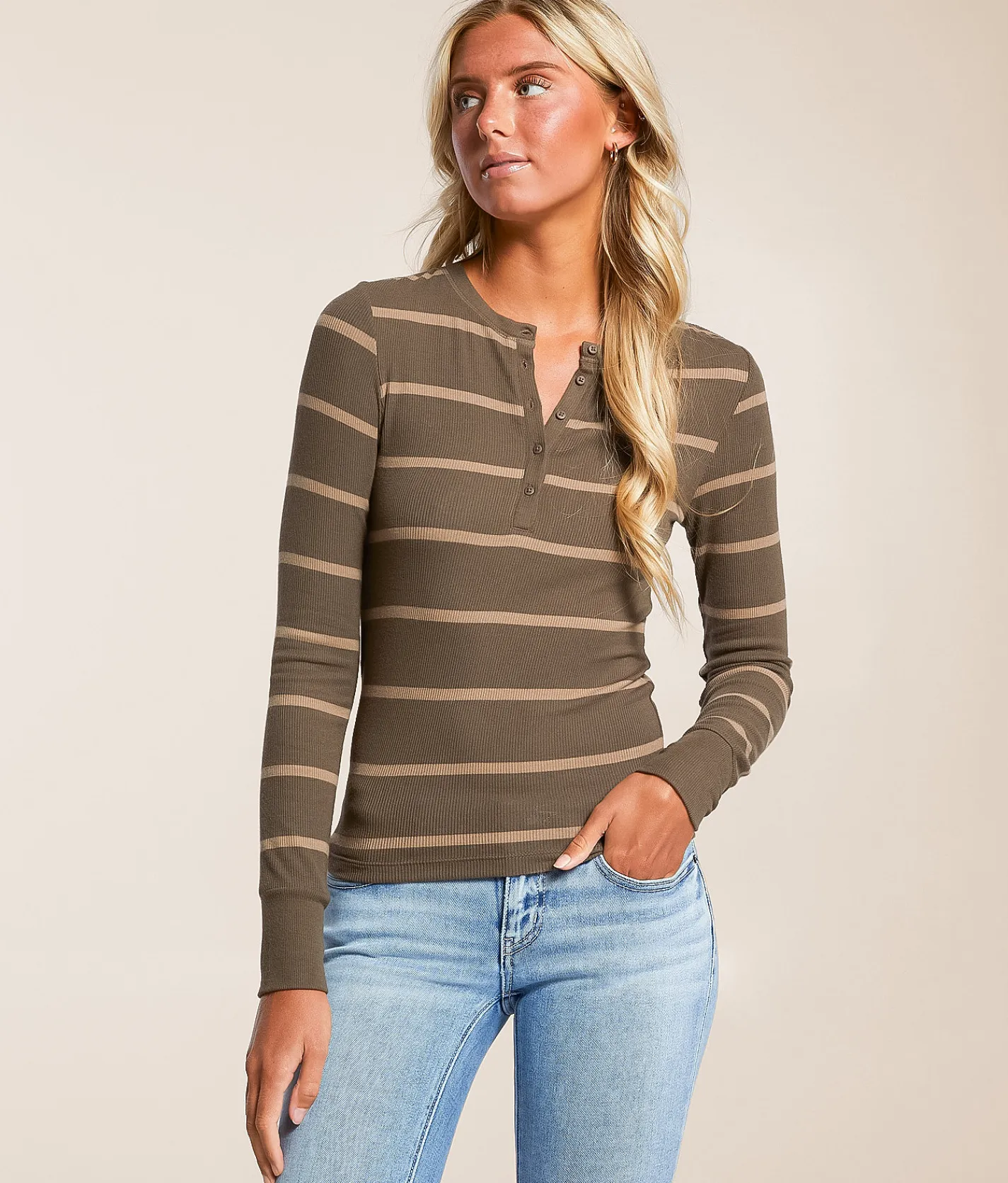 Tops | White Crow Jasmine Striped Henley Tavern