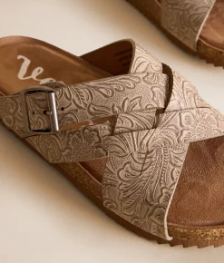 Shoes | Very G Jayda Tooled Sandal Light Taupe