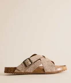 Shoes | Very G Jayda Tooled Sandal Light Taupe