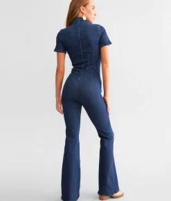 Rompers & Jumpsuits | Free People Jayde Denim Flared Jumpsuit Whimsy