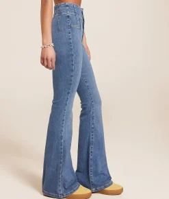 Jeans | Free People Jayde Flare Stretch Jean Sunburst Blue