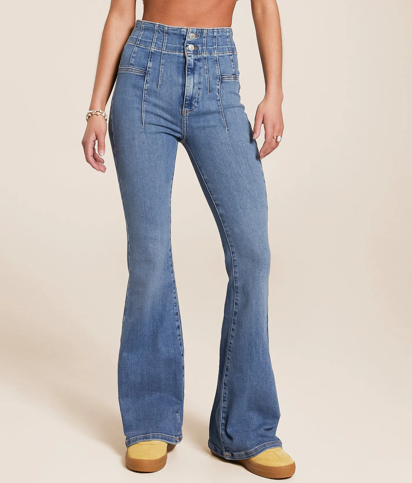 Jeans | Free People Jayde Flare Stretch Jean Sunburst Blue