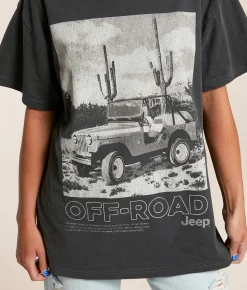 Tops | Goodie Two Sleeves JEEP Off Road Oversized T-Shirt Black