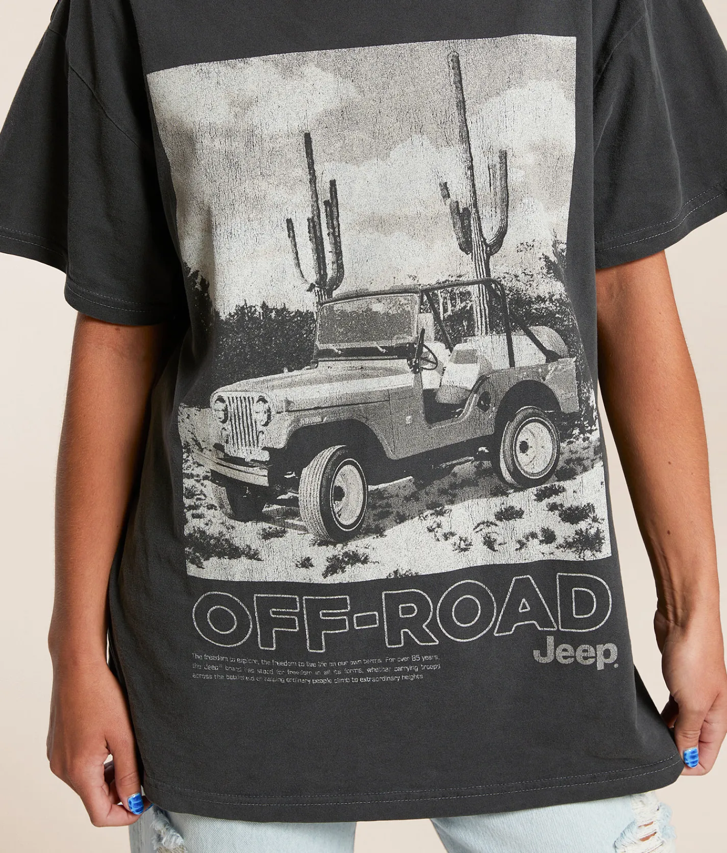 Tops | Goodie Two Sleeves JEEP Off Road Oversized T-Shirt Black