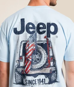 Tops|Graphic T-Shirts | JEDCo JEEP USA T-Shirt Chambray