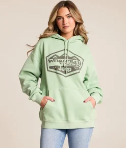 Tops | Goodie Two Sleeves JEEP Wrangler Hooded Sweatshirt Sage Green
