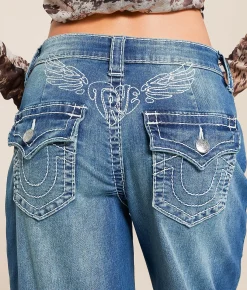 True Religion Jessie Baggy Stretch Jean Blue Radiance 2 Discount
