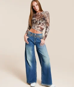 True Religion Jessie Baggy Stretch Jean Blue Radiance 2 Discount