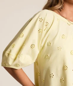 Free People Jessie Eyelet Top Lemon Water Combo Discount