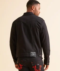 True Religion Jimmy Denim Stretch Jacket Black Rinse Discount