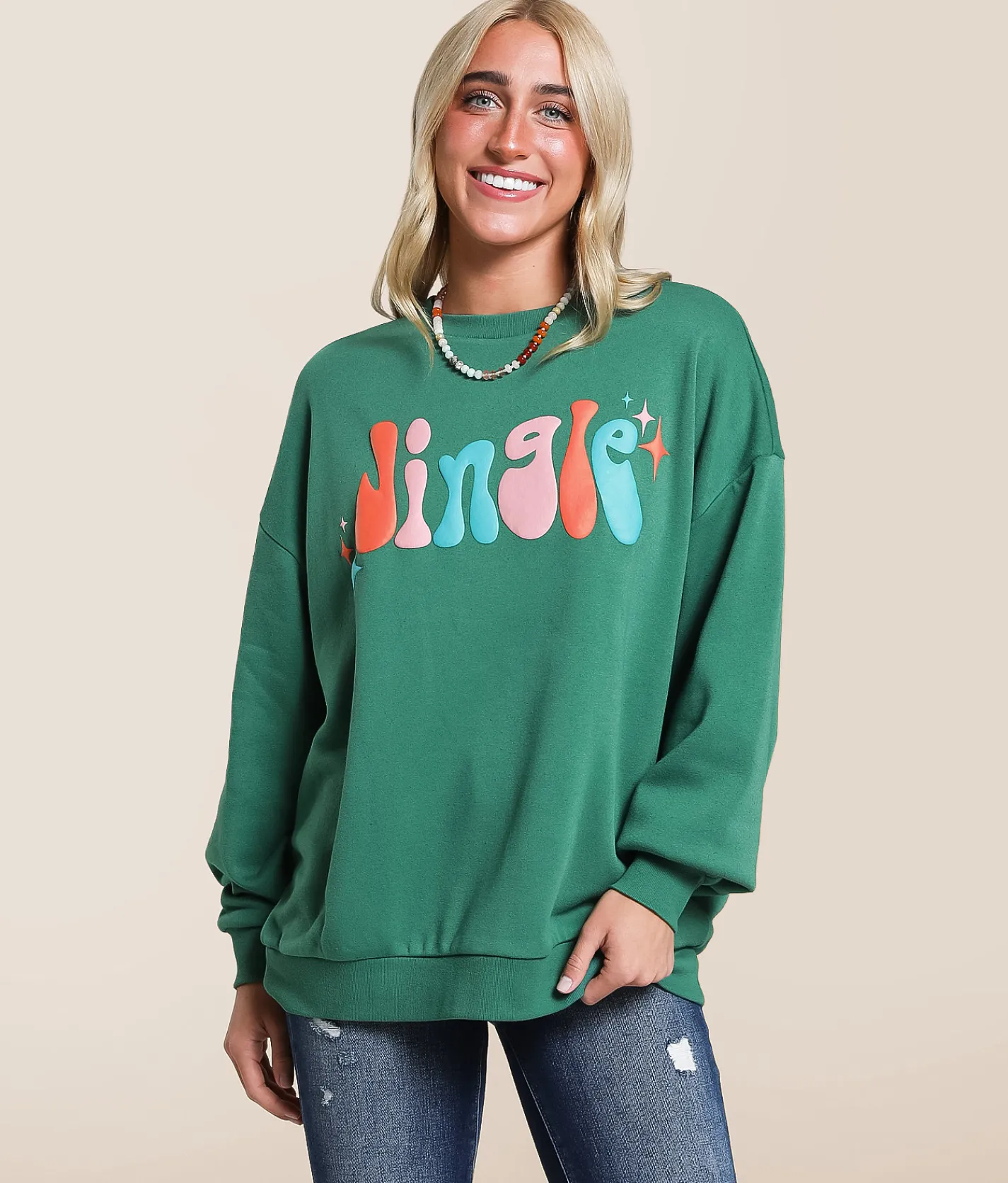 Modish Rebel Jingle All The Way Pullover Green Sale