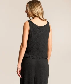 Z Supply Joanna Cropped Tank Top Black Hot
