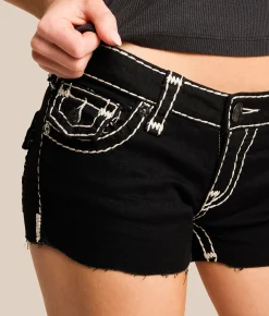 Shorts | True Religion Joey Cut-Off Stretch Short Black Rinse
