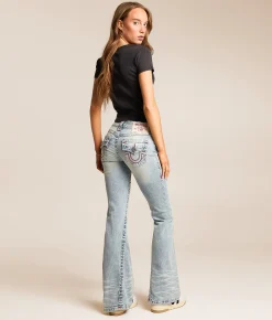 True Religion Joey Flare Stretch Jean Petal Bloom Sale
