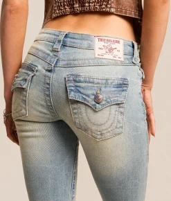 True Religion Joey Mid-Rise Flare Stretch Jean Chill Glow Sale