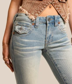 True Religion Joey Mid-Rise Flare Stretch Jean Chill Glow Sale