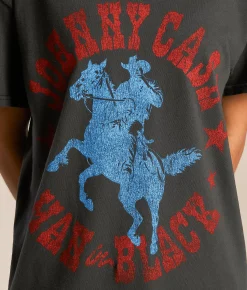 Tops | Merch Traffic Johnny Cash Band T-Shirt Washed Black