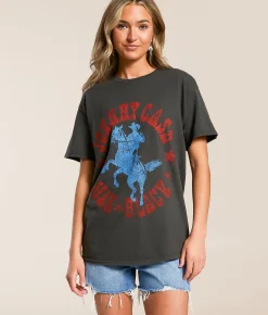 Tops | Merch Traffic Johnny Cash Band T-Shirt Washed Black