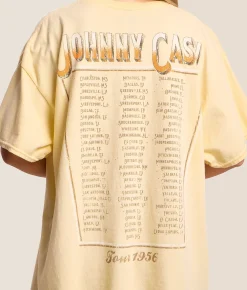 Merch Traffic Johnny Cash Cowboy Oversized Band T-Shirt Double Cream Online