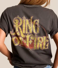 Tops | Merch Traffic Johnny Cash Oversized Band T-Shirt Washed Black