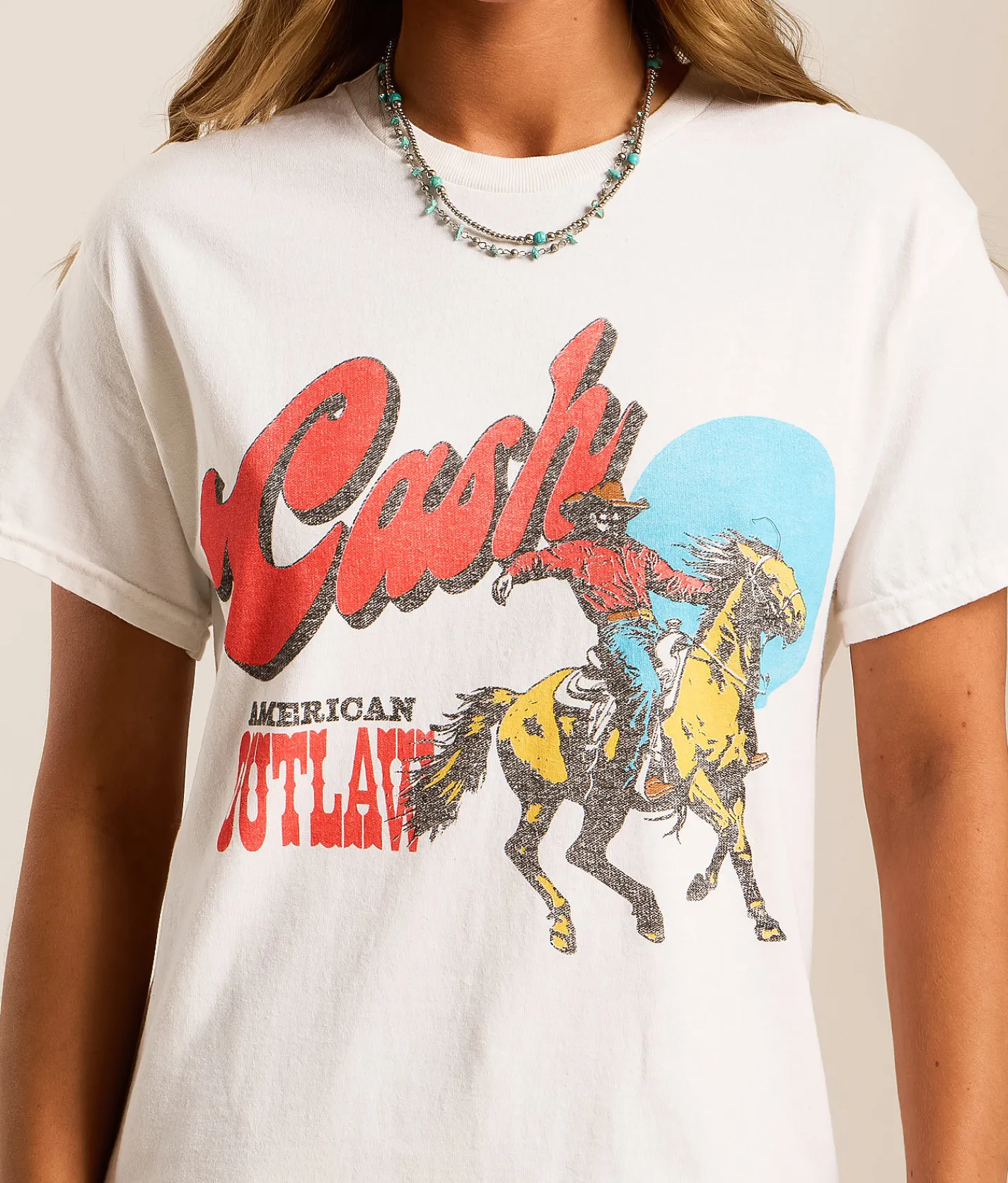 Tops | Merch Traffic Johnny Cash Oversized Band T-Shirt White