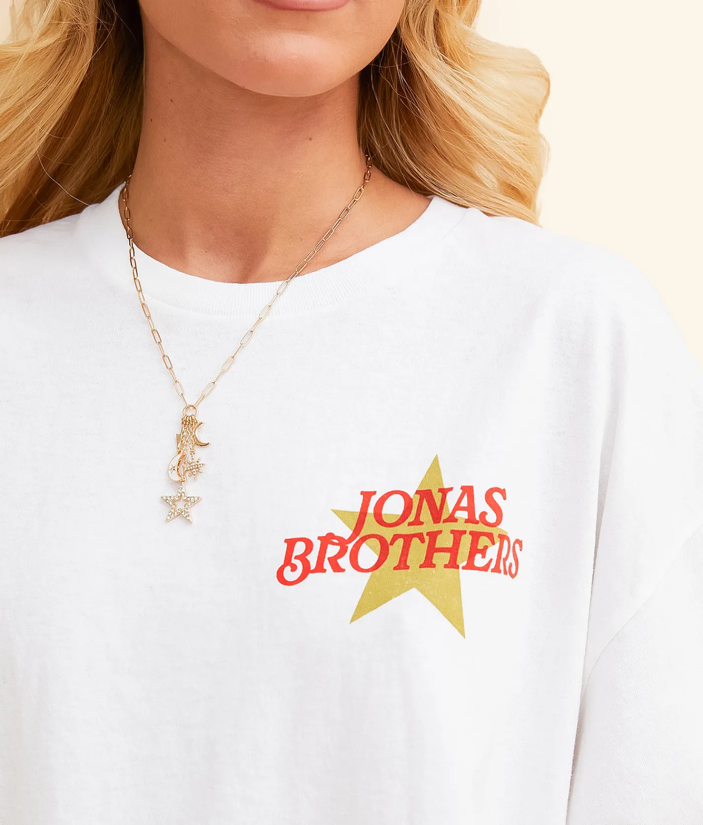 Merch Traffic Jonas Brothers Oversized Band T-Shirt White Discount