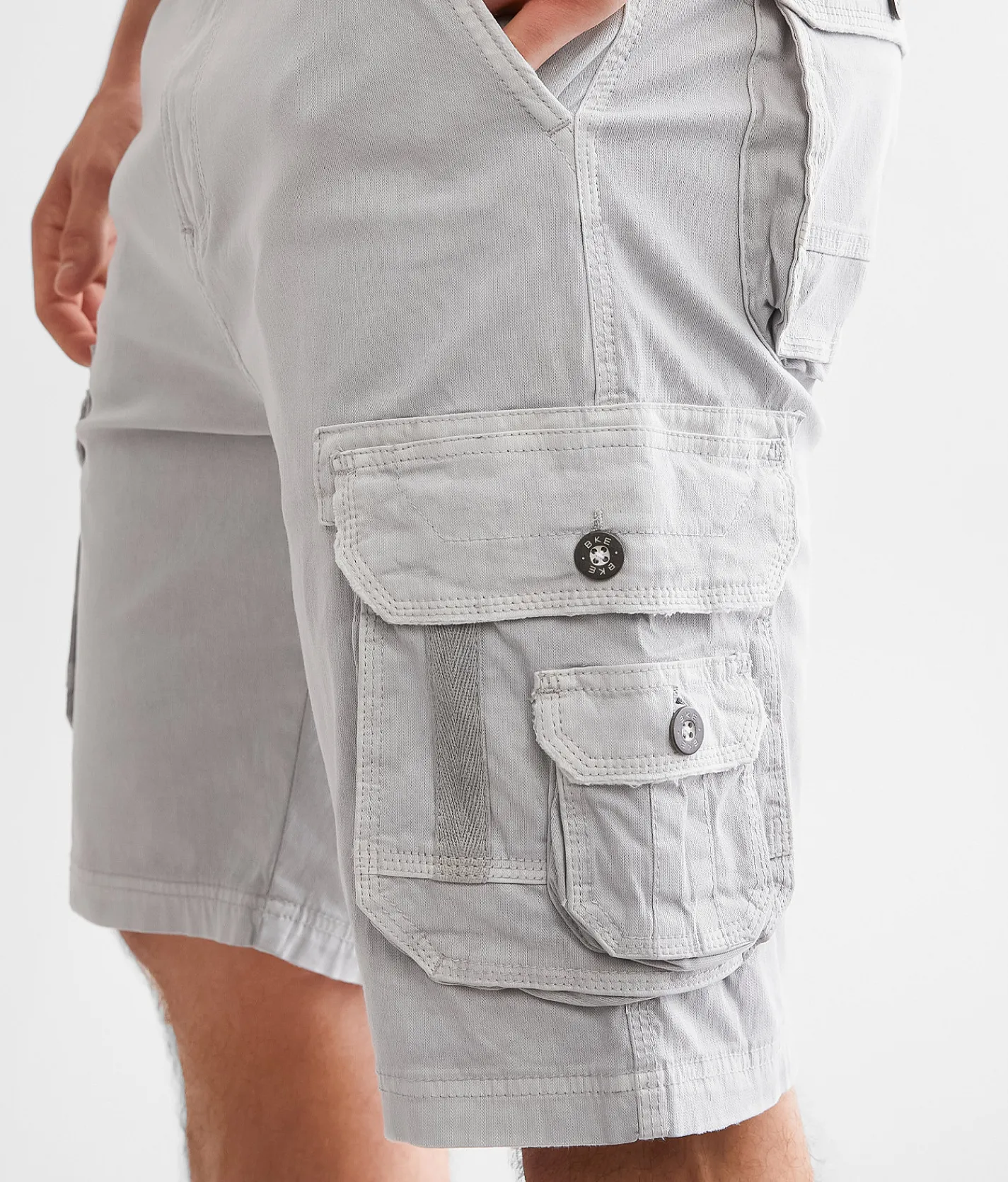BKE Joshua Cargo Stretch Short Light Grey