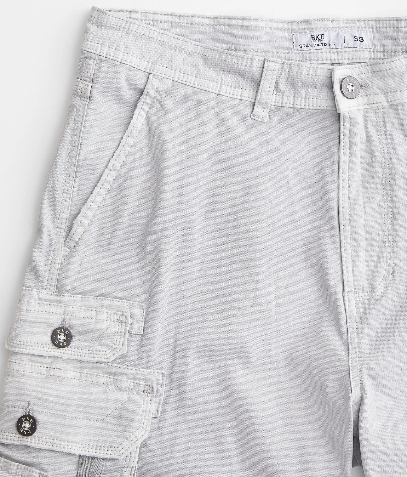 BKE Joshua Cargo Stretch Short Light Grey