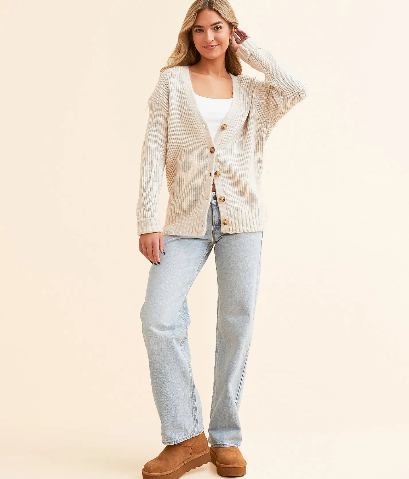 Tops | Z Supply Josie Cozy Cardigan Sweater Light Oatmeal Heather