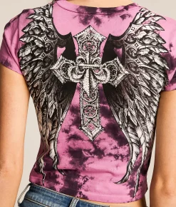 Affliction Jovial Baby T-Shirt Chateau Rose Raisin Cryst Best
