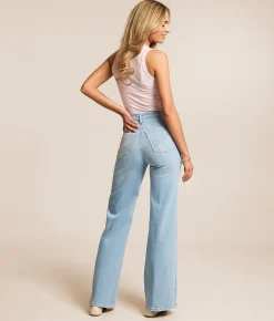 7 For All Mankind Jo Wide Leg Stretch Jean Indigo Bloom Outlet