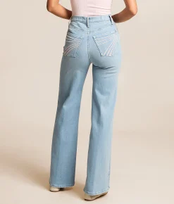 7 For All Mankind Jo Wide Leg Stretch Jean Indigo Bloom Outlet