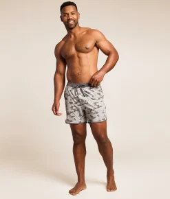 Bottoms|Swimwear | BURLEBO Jumbo Swim Trunks Topo Desert Camo