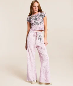 Tops | Affliction Jump Camo Cropped T-Shirt Lt Pink Reactive