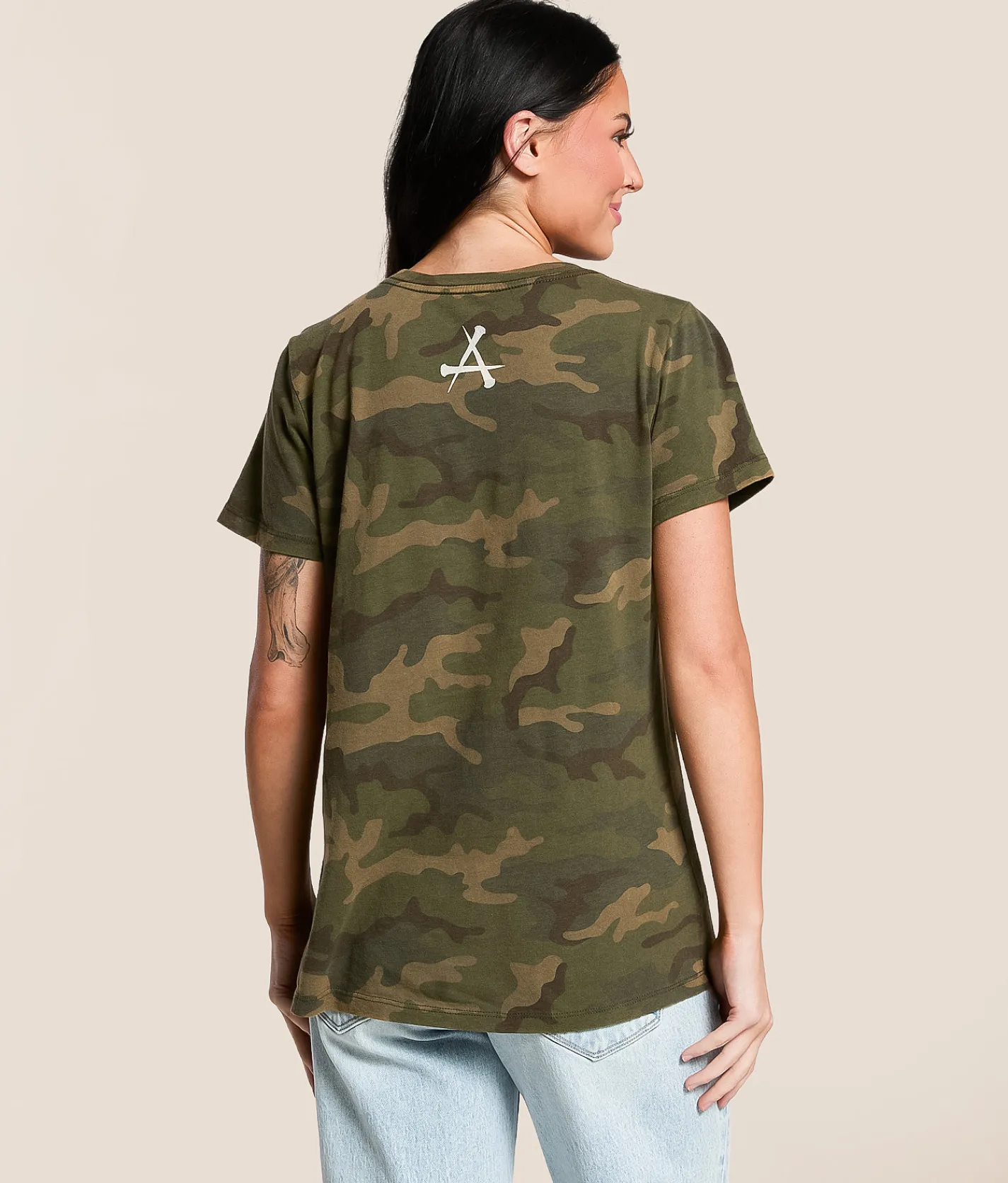 Tops | Affliction Jump Camo T-Shirt Green Camo