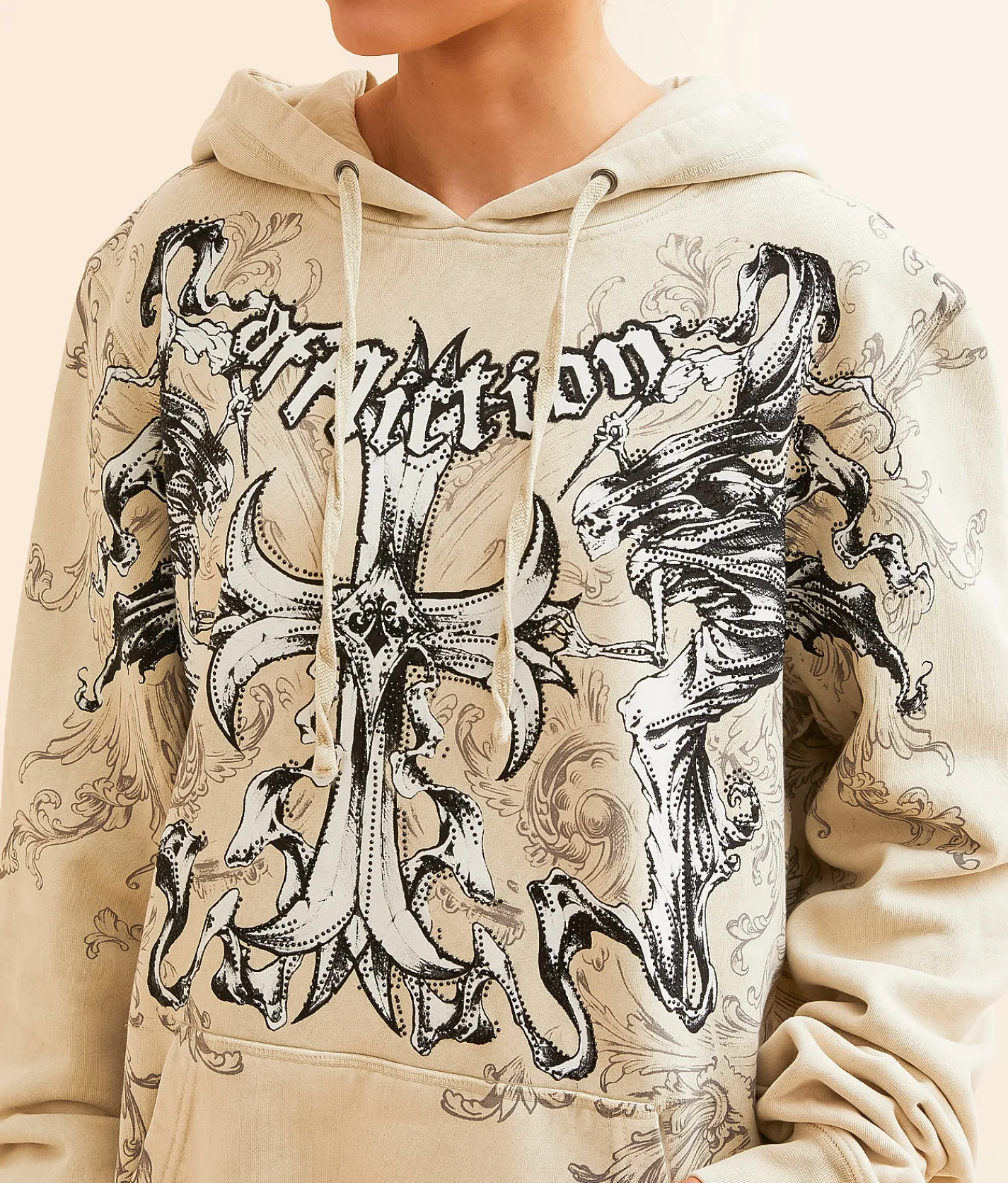 Tops | Affliction Jump Hooded Sweatshirt Sand Lava Wash