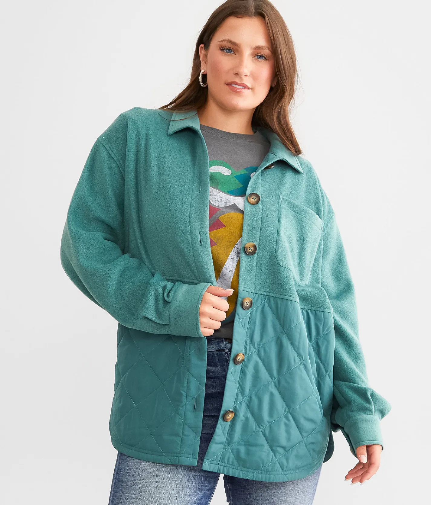 Tops|Coats & Jackets | Z Supply Jump Start Fleece Shacket Sandstone
