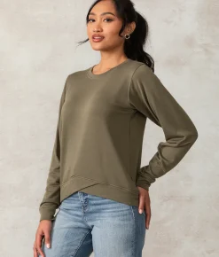 Buckle Black Jurnee Crossover Top Dusty Olive