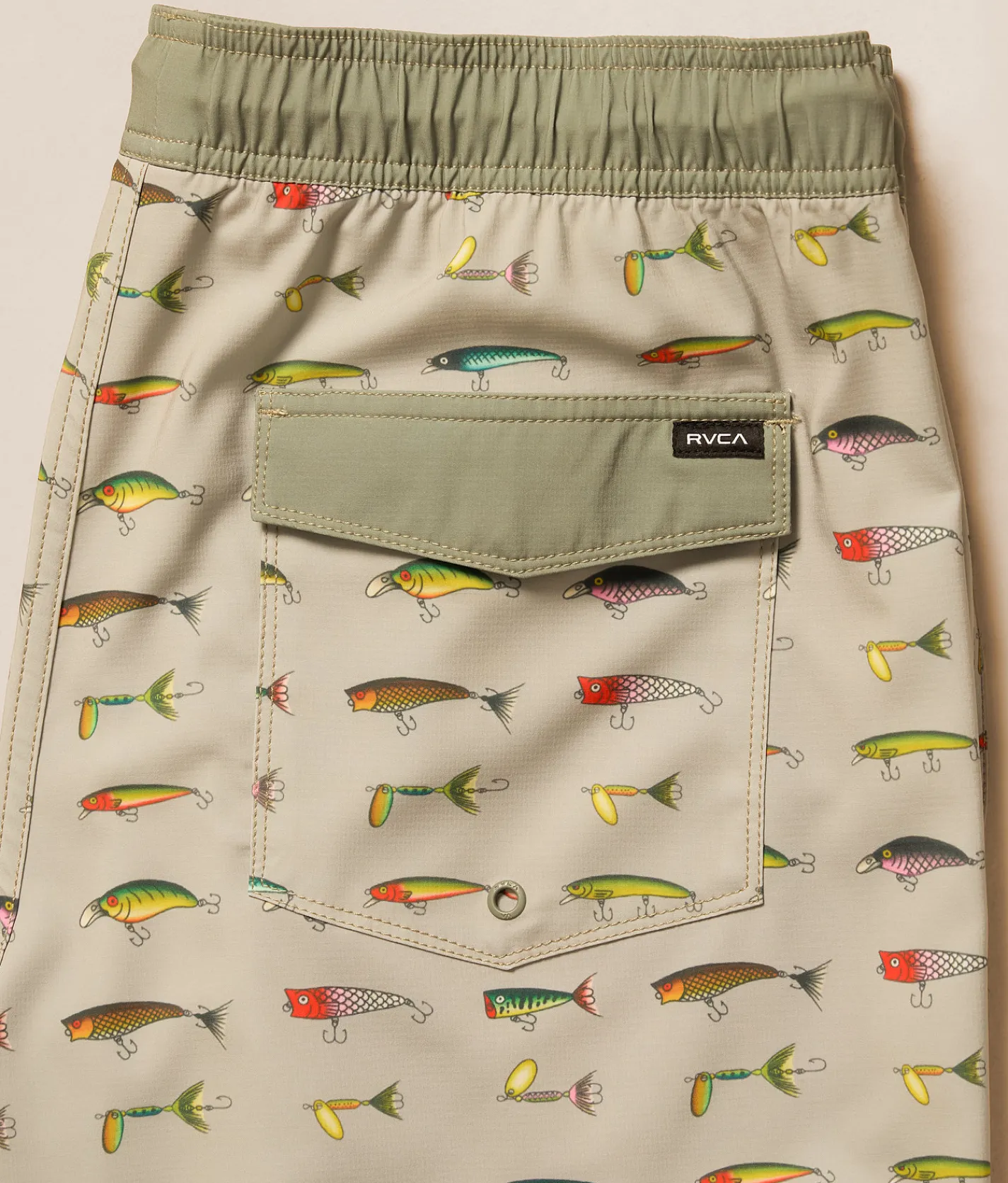 RVCA Kaleb Stretch Swim Trunks Light Olive New