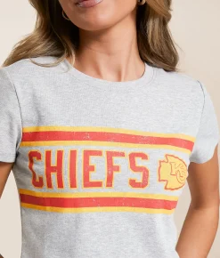 Junkfood Kansas City Chiefs Sideline Baby Cropped T-Shirt Heather Grey Best