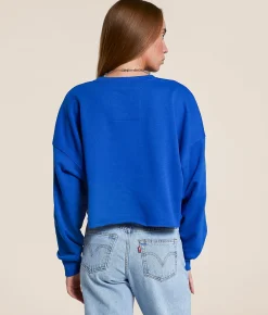 Tops | Gameday SOCIAL® Kansas Jayhawks Cropped Pullover Royal Blue