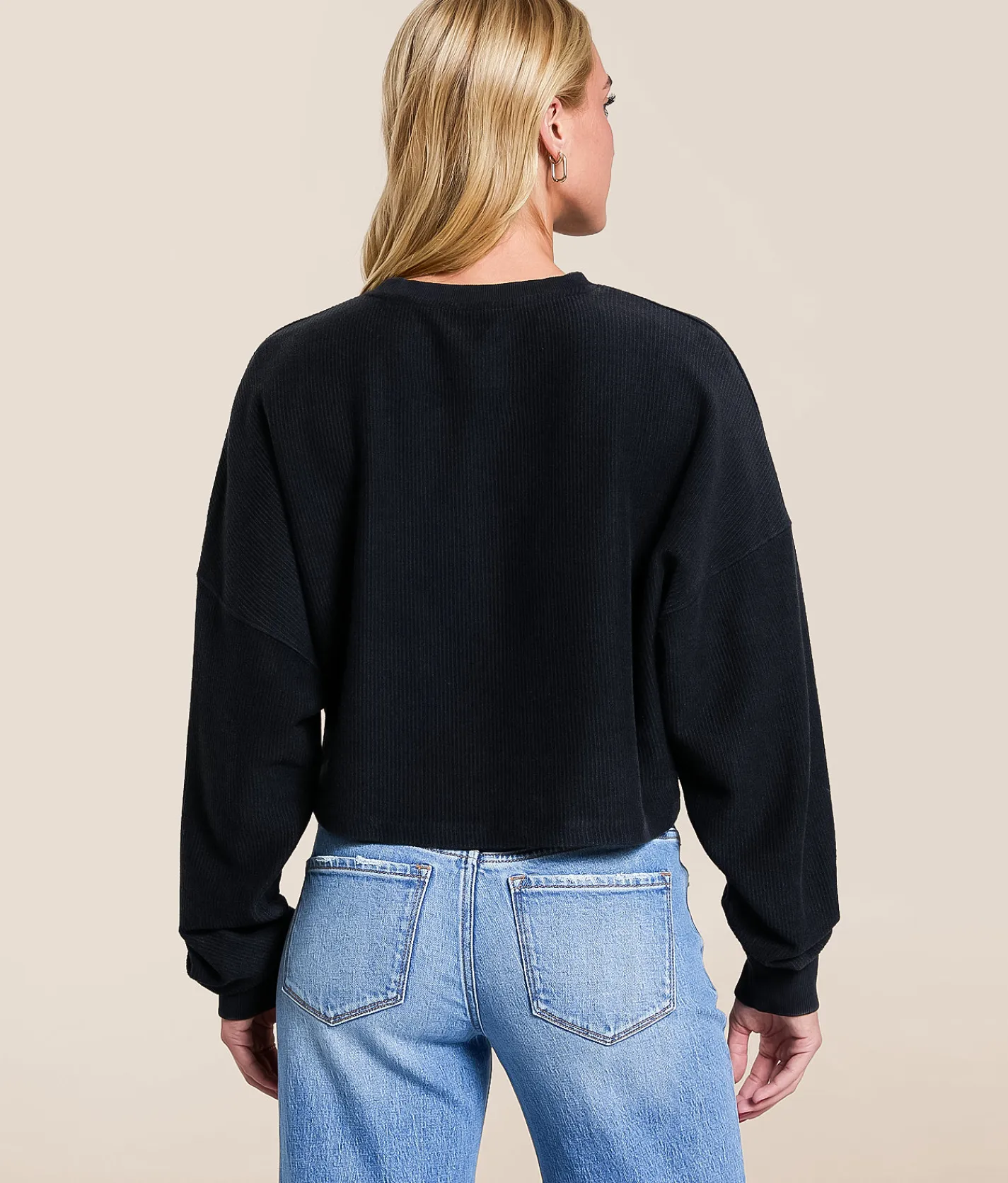 Gameday SOCIAL® Kansas Jayhawks Cropped Pullover Black