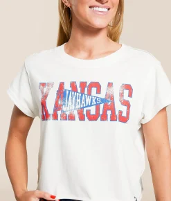Tops | Gameday SOCIAL® Kansas Jayhawks Cropped T-Shirt White