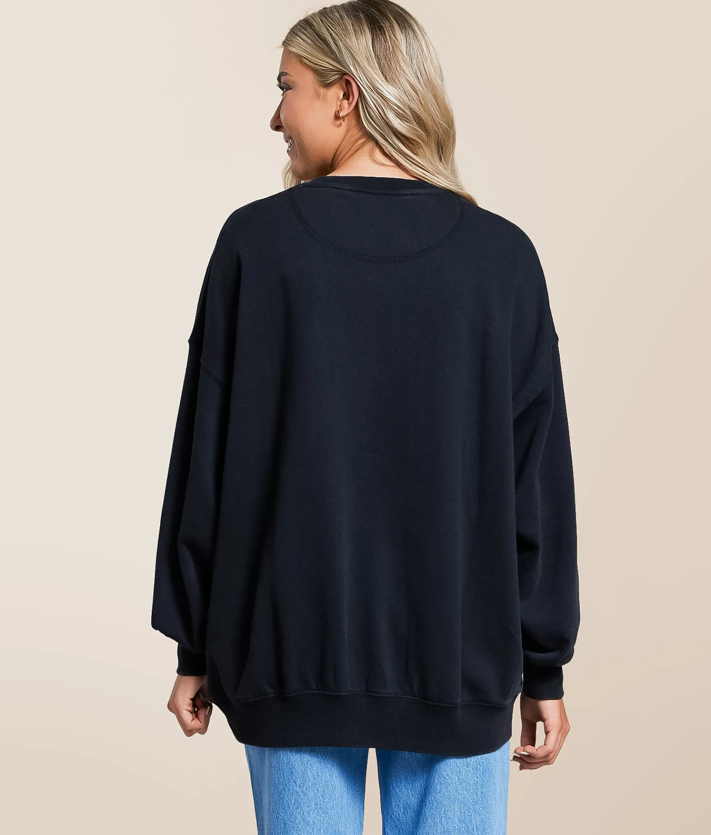 Tops | Gameday SOCIAL® Kansas Jayhawks Oversized Pullover Black