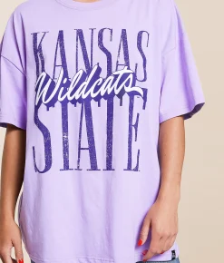 Tops | Gameday SOCIAL® Kansas State Oversized T-Shirt Lavender