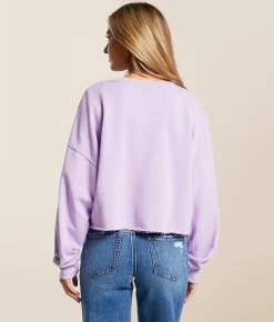 Gameday SOCIAL® Kansas State Wildcats Cropped Pullover Lavender New