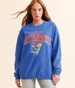 Gameday SOCIAL® Kansas Swoosh Oversized Pullover Washed Royal New