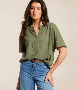 Tops | White Crow Kara Textured Top Avocado